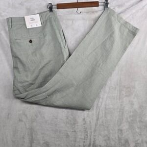 Flint and Tinder linen Pants Mens 40x32 Light Green Straight Fit Casual NEW